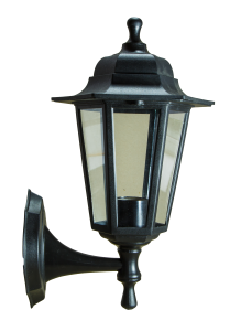 Светильник садово-парковый шестигранный настенный 60вт, Е27, черный, IP44 (4)***