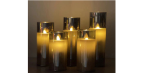 Свеча серебро 7,5*12,5 см батарейки 3 ААА