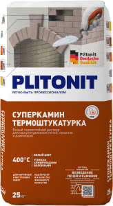 Раствор для  оштук. печей и каминов PLITONIT Термо Штукатурка  25кг. белый (48)