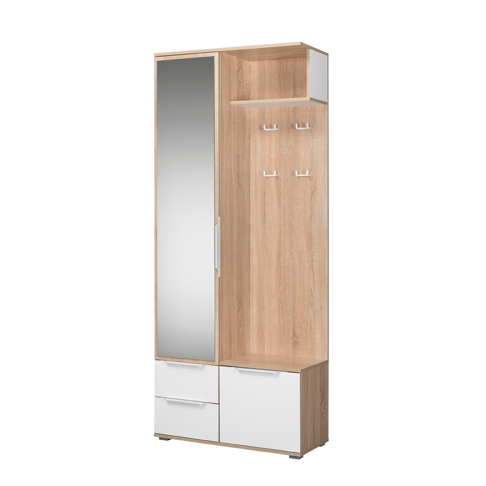 Шкаф комбинированный Куба 10.14 (Дуб сонома, Белый премиум)