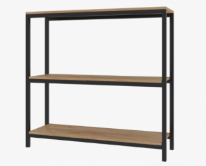 Стеллаж Сл002.0 (МЕТАЛЛ Черный Муар/ЛДСП Дуб Крафт золотой (0009/0053))