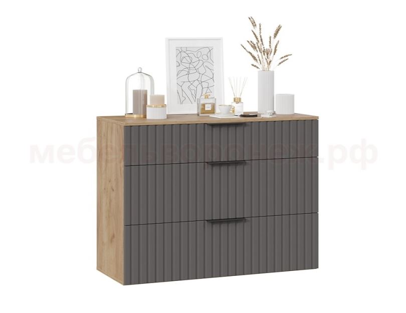 Тумба комбинированная Хилтон исп. 2,2 (900) (Дуб Крафт золотой/Графит матовый)																			