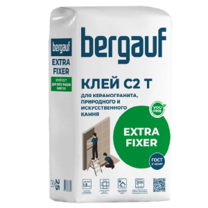 Клей для керамогранита 25кг усиленный С2Т Extra Fixer BERGAUF (56)