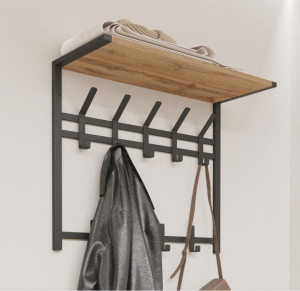 Вешалка с полкой 2-х ярусная "ТОРОНТО 22Д" (Черный)