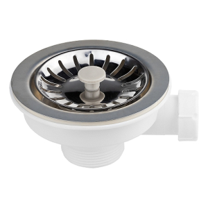 Выпуск 3.1/2" в сборе ЭКОНОМ (нерж.чаш.,пласт.втулка и шток) (3)(__)