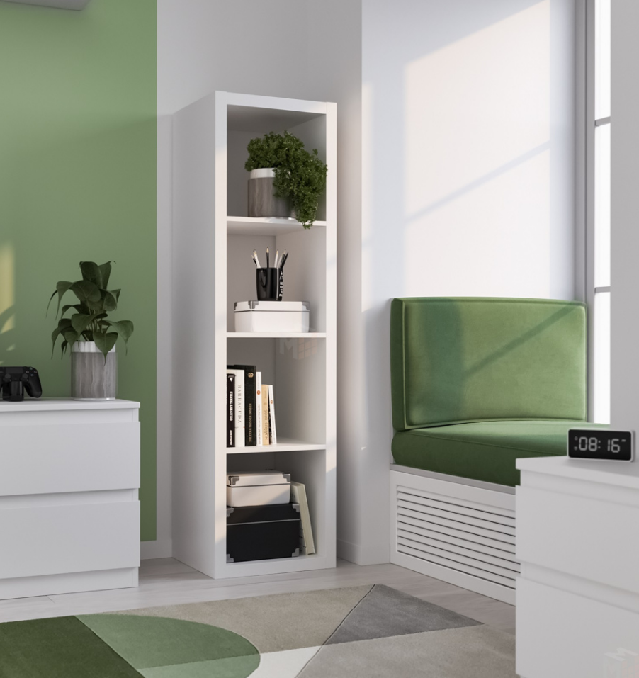 Стеллаж Фора 4Л стеллаж 146x41х38, белый