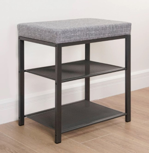 Банкетка "Торонто 13S"цвет каркаса черный, цвет сиденья серый (1)