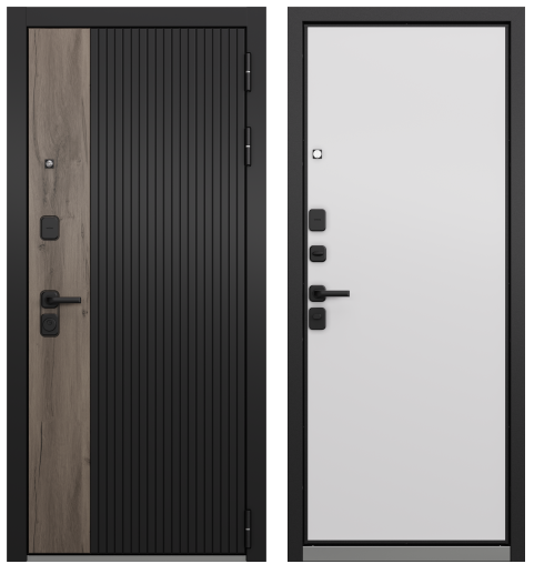 Дверь TRUST MASS РР Черный мат, 9S-401ГГ Галиф грей/Эмаль белосн, 9S-100, черн фурн 2050, 860 L