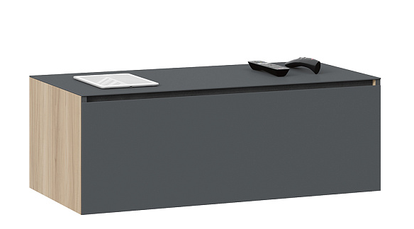 Тумба для теле-и радиоаппаратуры Глосс (Яблоня Беллуно/Cтекло Графит матовый) 0,9 м. ТД 319.03.12